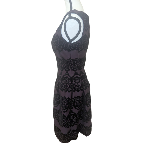 Victorian Soft Goth Midi Dress Dark Romance Whimsigoth Purple Black Gabby Skye 6 - Picture 4 of 13